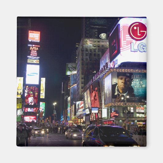 Times Square in der Nacht in Manhattan, New York Magnet (Vorne)