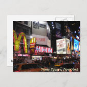 Times Square nach Nachtpostkarte Postkarte (Vorne/Hinten)