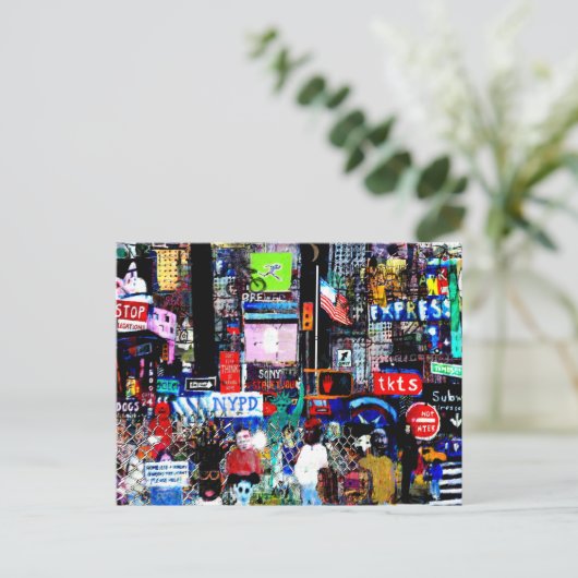 Times Square nachts Postkarte (Stehend Vorderseite)