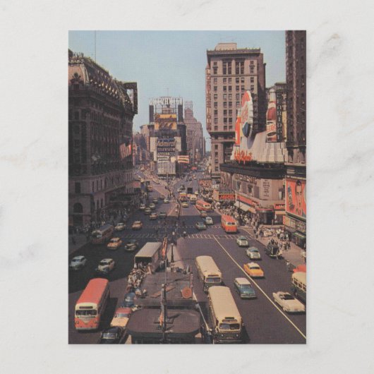 Times Square, New York City in den 1950er Jahren V Postkarte (Vorderseite)