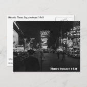 Times Square, New York City, Neon Foto von 1941 Postkarte (Vorne/Hinten)