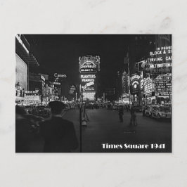Times Square, New York City, Neon Foto von 1941 Postkarte