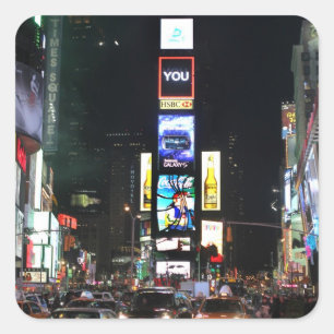 Times Square New York City Quadratischer Aufkleber
