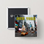 Times Square New York City USA Button (Vorne & Hinten)