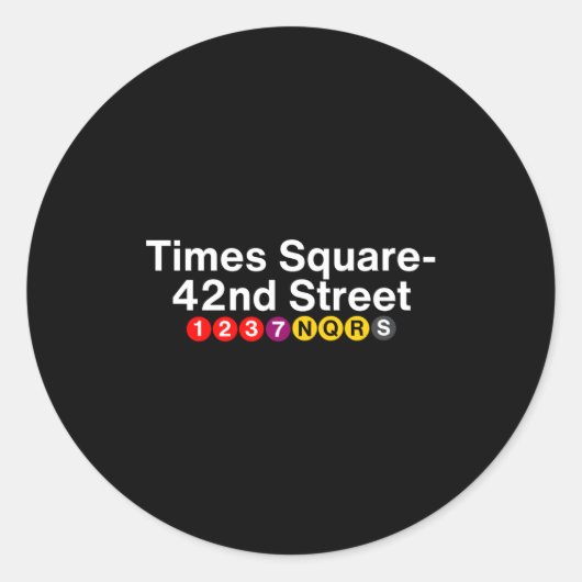 Times Square New York Subway Station Signs, Nyc Tr Runder Aufkleber (Vorderseite)