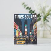 Times Square New York Taxi Cab Art Postkarte (Stehend Vorderseite)