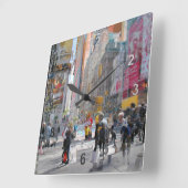 Times Square NY. Quadratische Wanduhr (Winkel)