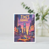 Times Square NYC Art Vintag Illustration Travel Postkarte (Stehend Vorderseite)