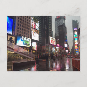 Times Square NYC New York City Rainy Day Big Apple Postkarte