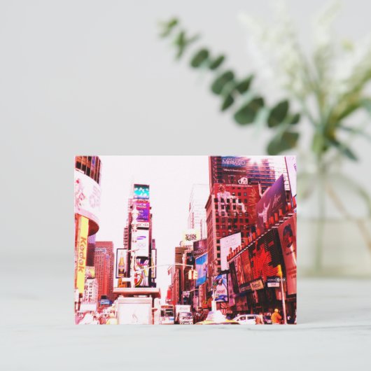 Times Square NYC Postkarte (Stehend Vorderseite)