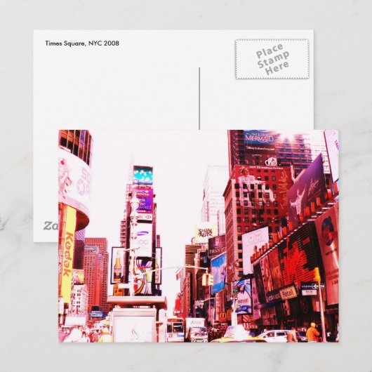 Times Square NYC Postkarte (Vorne/Hinten)