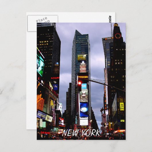 Times Square Postcard New York Souvenir Card Postkarte (Vorne/Hinten)