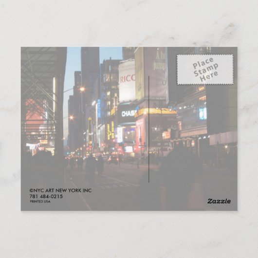 Times Square Postkarte (Rückseite)