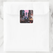 Times Square Quadratischer Aufkleber (Tasche)