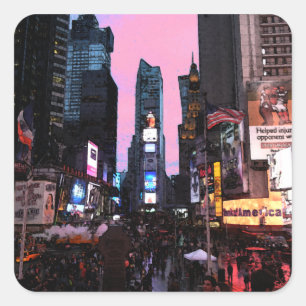 Times Square Quadratischer Aufkleber