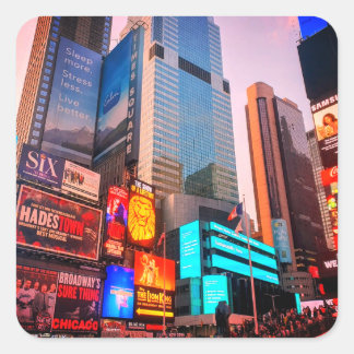 Times Square Quadratischer Aufkleber