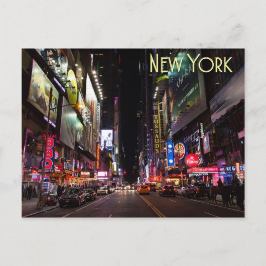 Times Square und 42nd Street Postkarte (Vorderseite)