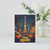 Times Square USA Art Vintag Illustration Travel Postkarte (Stehend Vorderseite)