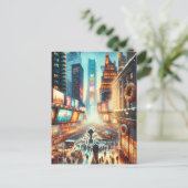 Times Square Winterkarte. Christmas Postkarte (Stehend Vorderseite)