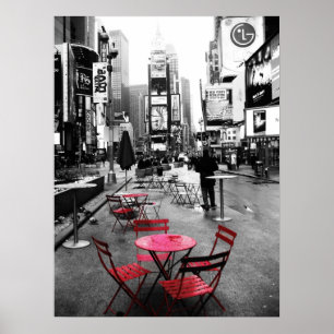 Times- SquareSchwarz-weißes rotes Plakat