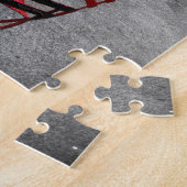 Times- SquareSchwarz-weißes rotes Puzzlespiel Puzzle (Seite)