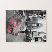 Times- SquareSchwarz-weißes rotes Puzzlespiel Puzzle (Horizontal)