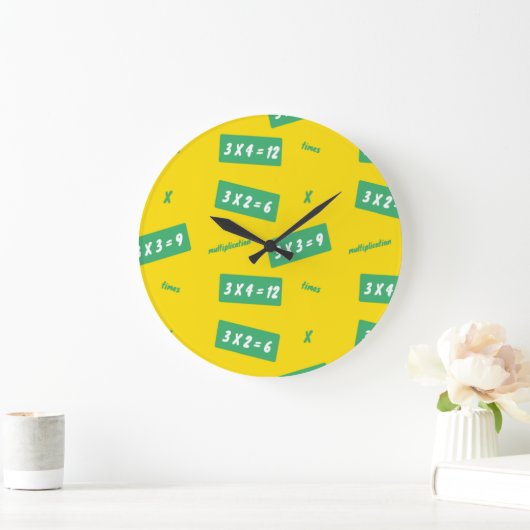 Times three yellow learning große wanduhr (Zuhause)