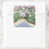 Timeshare Versuchung 1990 Quadratischer Aufkleber (Tasche)