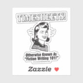 Timesheets: Fiktion Writing 101 Aufkleber (Blatt)