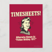 Timesheets: Fiktion Writing 101 Postkarte (Vorderseite)