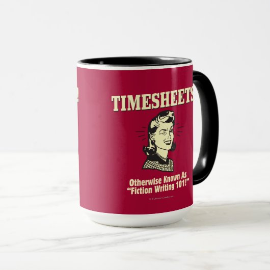 Timesheets: Fiktion Writing 101 Tasse (VorderseiteRechts)