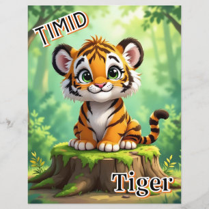 Timid Tiger   Niedlicher Cartoon Kids Kinderzimmer