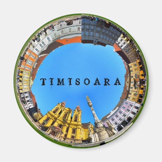 Timisoara Stadt Romantik Gewerkschaft Piazza Panor Magnet (Vorne)