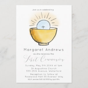 Timless First Communion Religious Einladung