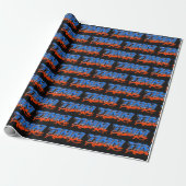 Timm Vorname Name Graffiti blue orange Geschenkpapier (Ungerollt)