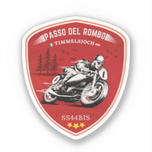 Timmelsjoch - Passo del Rombo Motorrad-Tour Aufkleber