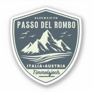 Timmelsjoch - Passo del rombo - Motorradtour Aufkleber