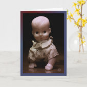 Timmy, die gruselige Halloweenpuppe, krabbelt. Karte (Gelbe Blume)