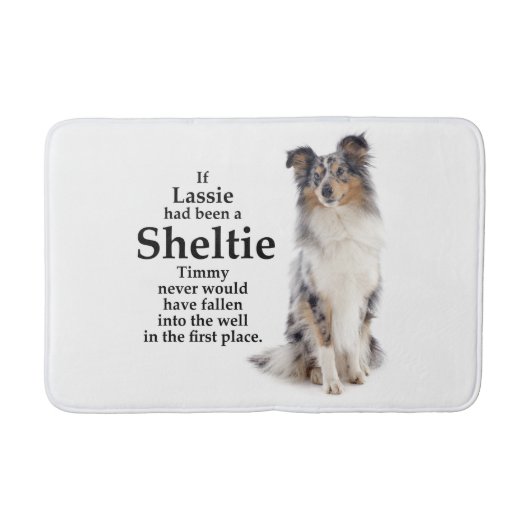 Timmy's Blue Merle Sheltie Bath Mat Badematte (Vorderseite)