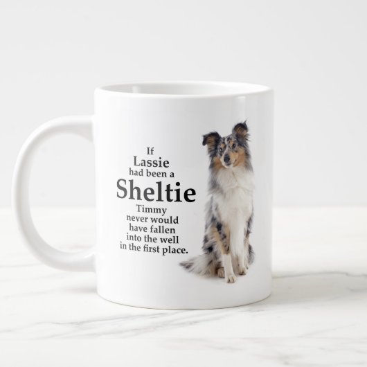 Timmy's Blue Merle Sheltie Jumbo-Tasse (Links)