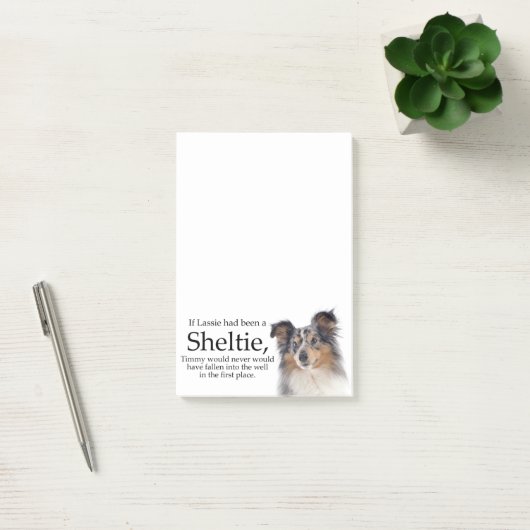 Timmy's Blue Merle Sheltie Post It Notes Post-it Klebezettel (Büro)