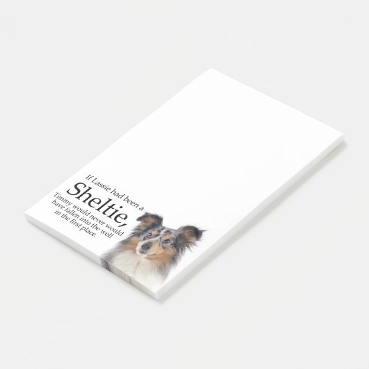 Timmy's Blue Merle Sheltie Post It Notes Post-it Klebezettel (angewinkelt)