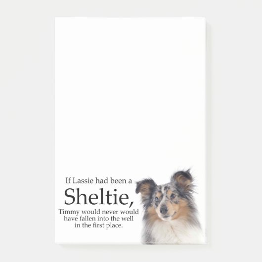 Timmy's Blue Merle Sheltie Post It Notes Post-it Klebezettel (Vorderseite)