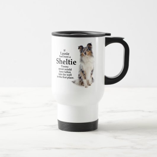 Timmy's Blue Merle Sheltie Travel Mug Reisebecher (Rechts)