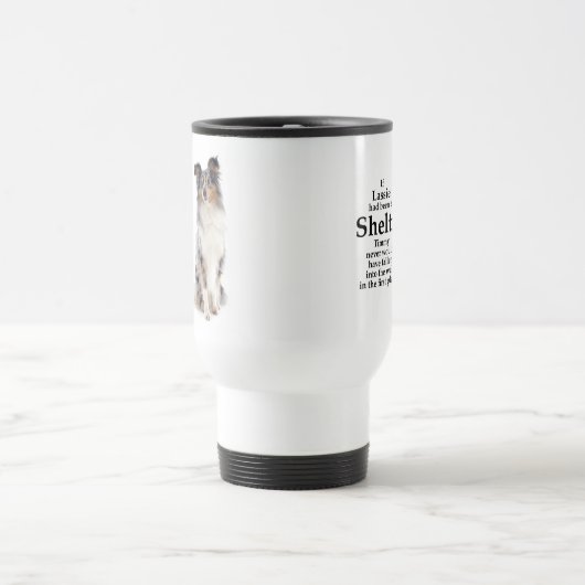 Timmy's Blue Merle Sheltie Travel Mug Reisebecher (Mittel)