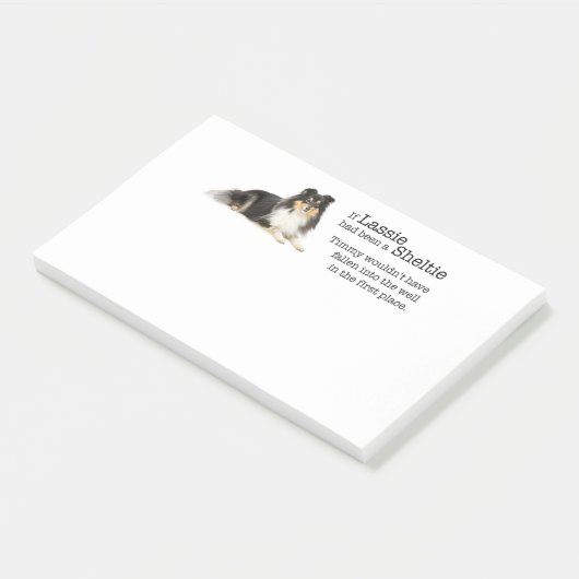 Timmy's dreiseitige Sheltie große Post-It-Notes Post-it Klebezettel (angewinkelt)