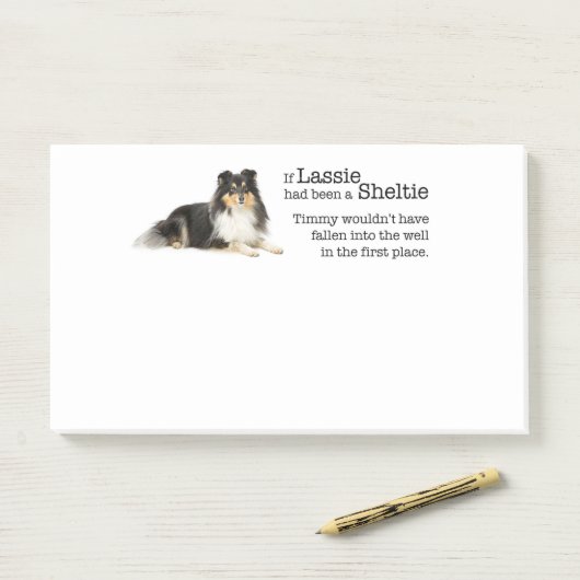 Timmy's dreiseitige Sheltie große Post-It-Notes Post-it Klebezettel (Auf Schreibtisch)