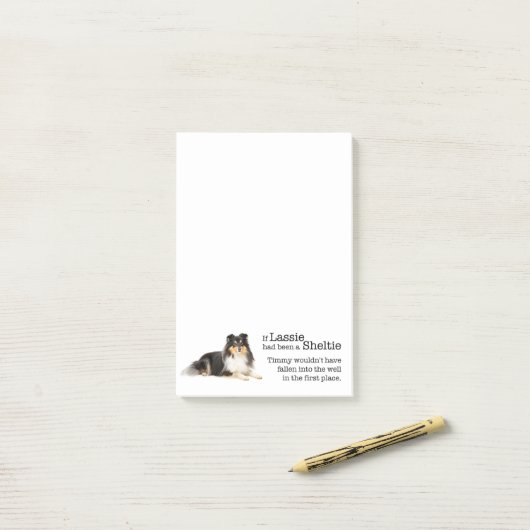 Timmy's dreiseitige Sheltie Post-It-Notes Post-it Klebezettel (Auf Schreibtisch)