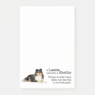 Timmy's dreiseitige Sheltie Post-It-Notes Post-it Klebezettel