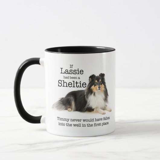 Timmy's dreiseitige Sheltie-Tasse Tasse (Links)